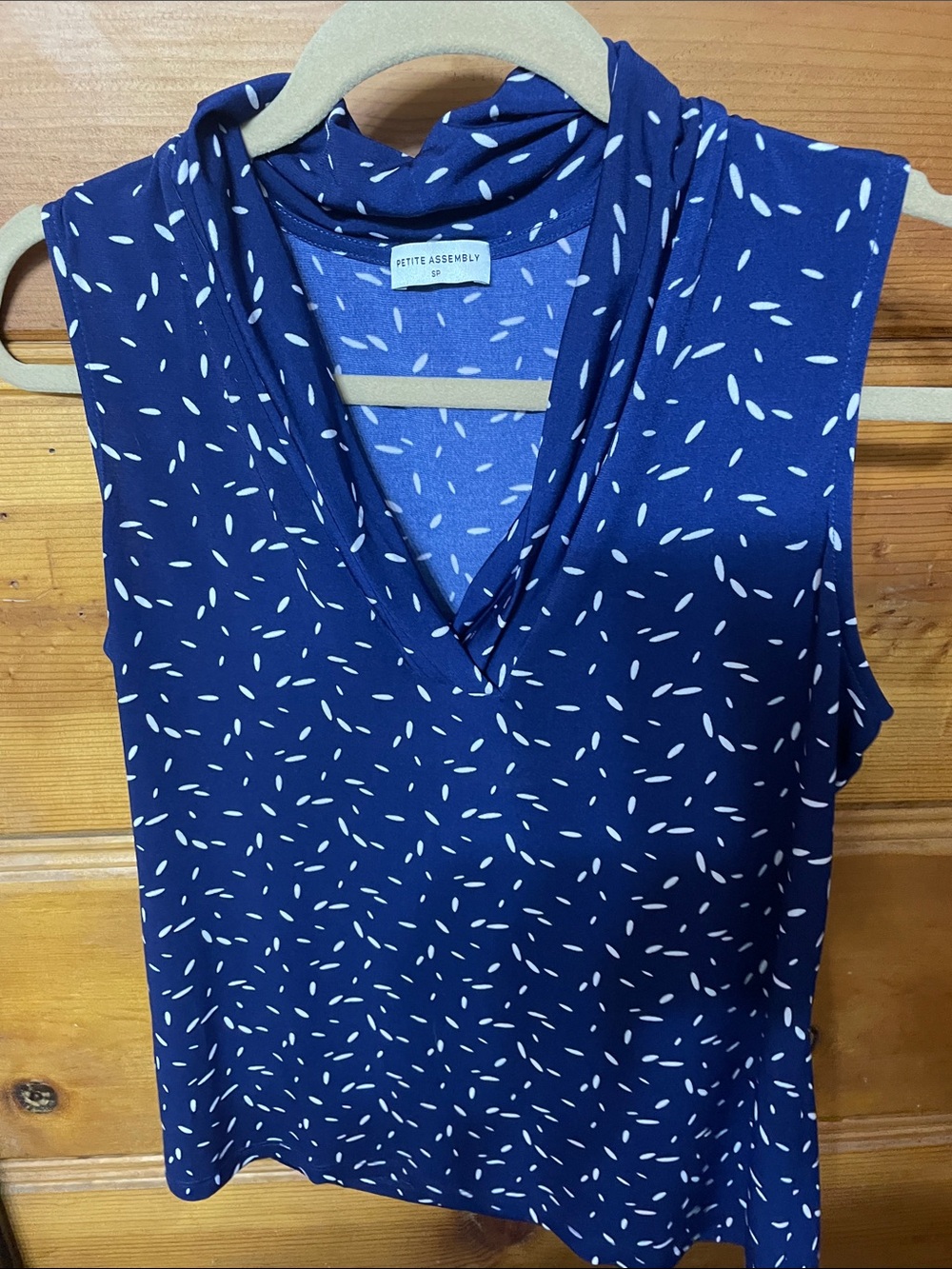 Navy Printed V-Neck Sleeveless Camisole